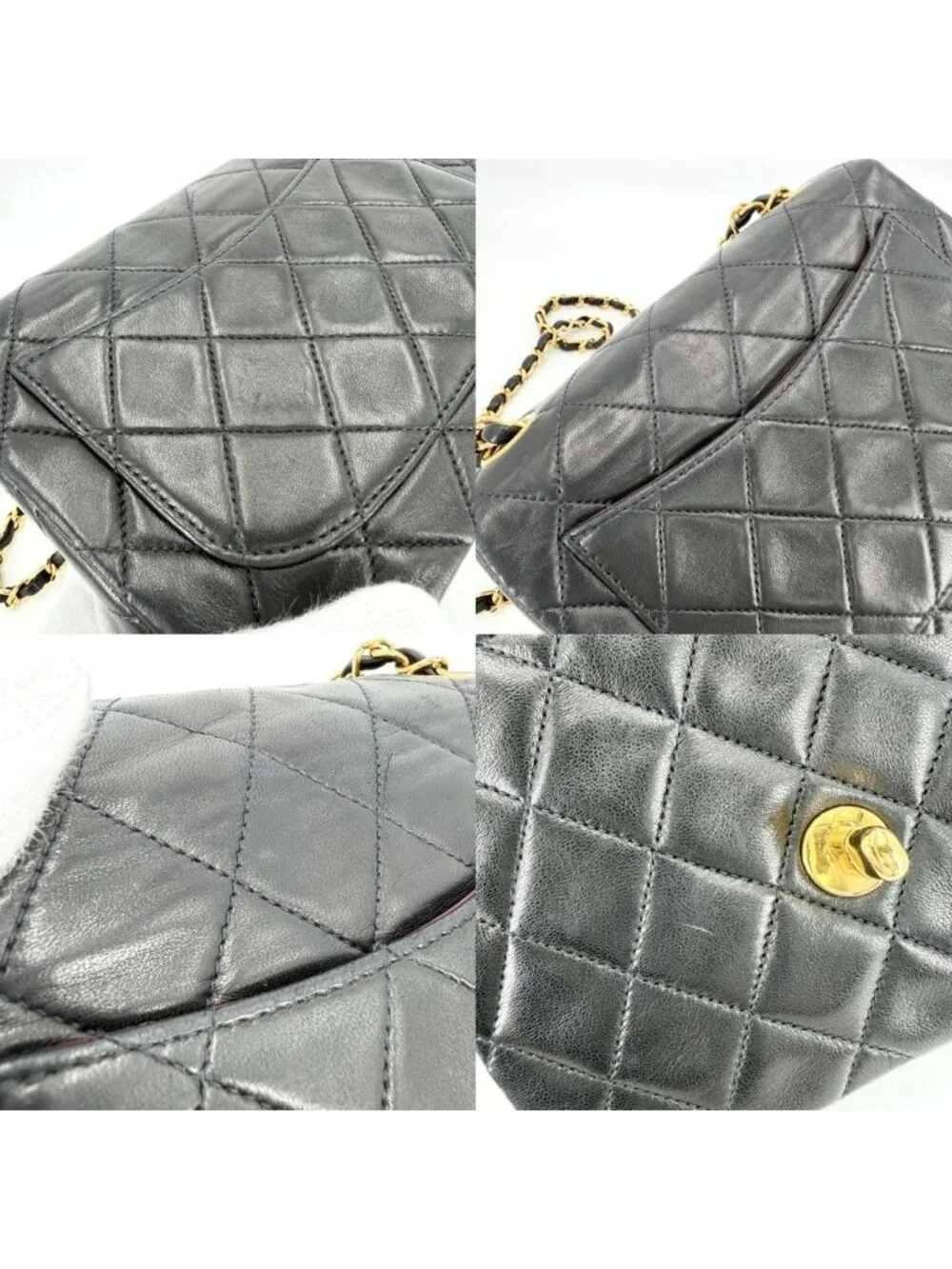 Chanel Shoulder Bag Mini Quilted Chain Turnlock Bag Crossbody Mini CC Logo